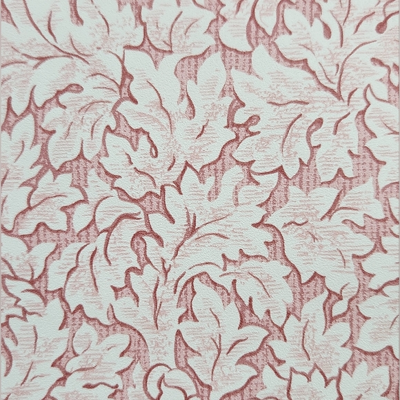 Pink and White Floral MCM Vintage Vynl Wallpaper - Picture 1 of 4